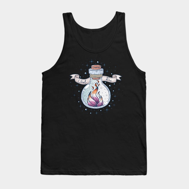 Lesbian Fire Occult Bottle LGBT Pride Flag Tank Top by Psitta